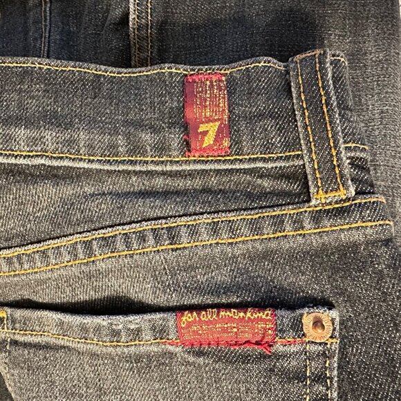 7 For all Mankind Double Stone Wash Bootcut Jeans Size 27 - Picture 5 of 6